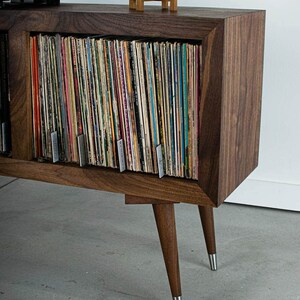 Metro - Mid Century Modern Record Player Stand & Vinyl Storage Cabinet ...