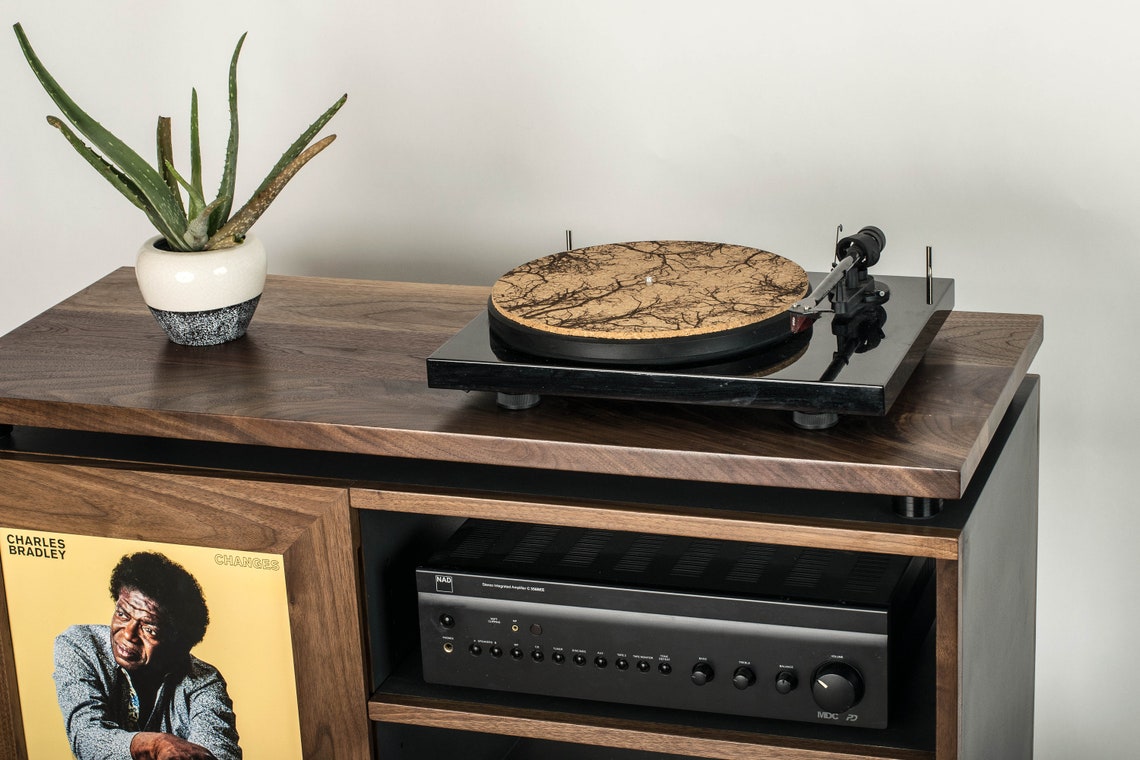 Mid Century Modern Record Player Stand & Vinyl Storage Etsy