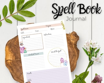Grimoire Spell Book Journal Page | Printable | Instant Download | Witchcraft Magic Book of Shadows