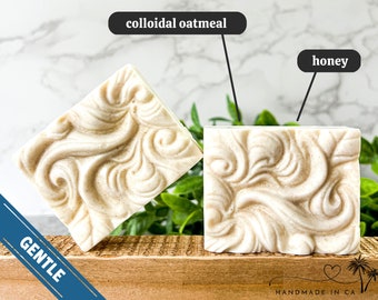 Gentle Oatmeal and Honey Facial Bar for Ultra Sensitive Skin | Handmade | Natural Ingredients