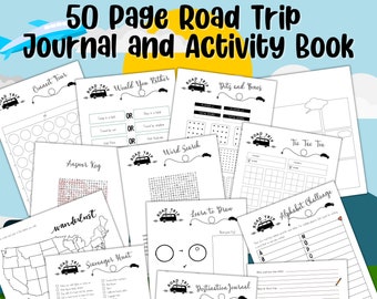 The Best Road Trip Journal and Activity Book for Kids | 50 pages | Printable | Instant Download