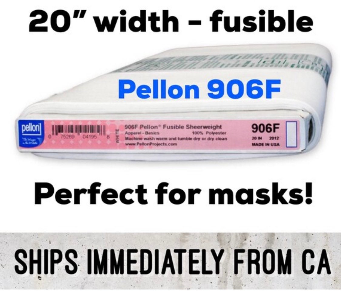 Pellon 911FF Fusible Featherweight / Interfacing Fabric for Masks / Pellon  for Crafts and Masks Sold by 2 Yard/ Black Fusible Interfacing 