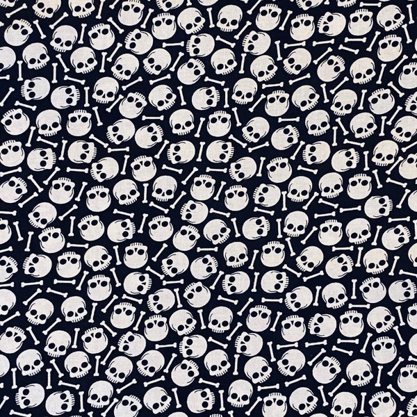 Cute. Mini Skulls Halloween Goth 100% Cotton Fabric **Ships from CA ##Click Item Details