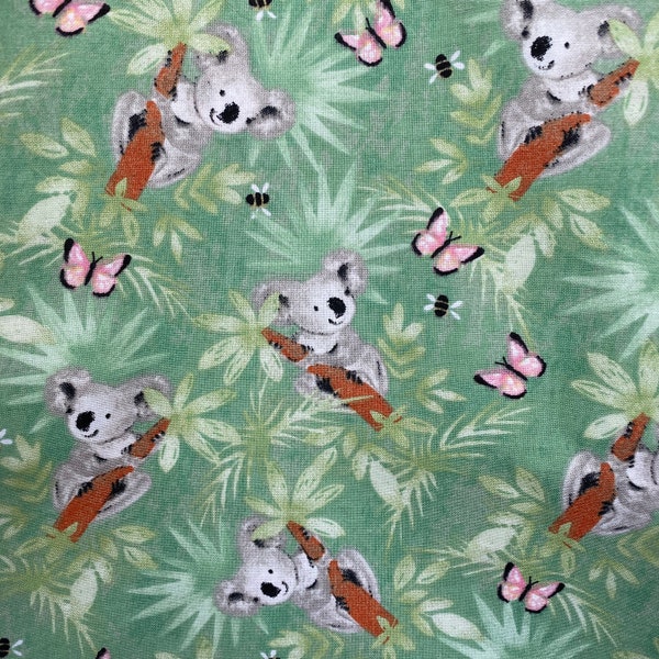 Koalas Butterflies and Bees 100% Cotton Fabric  ****Ships from California ##Click Item Details