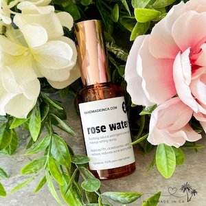 Pure Rose Water in Eco-Friendly Glass Spray Bottle | Handmade | Natural Ingredients