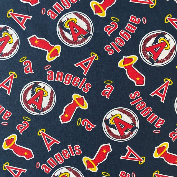 MLB. Los Angeles Angels Cooperstown Baseball 100% Cotton Fabric ***Ships from CA ##Click Item Details