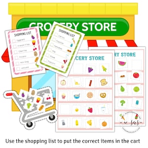 Pretend Play Grocery Store Shopping Game | Dramatic Play Activity | Printable | Instant Download
