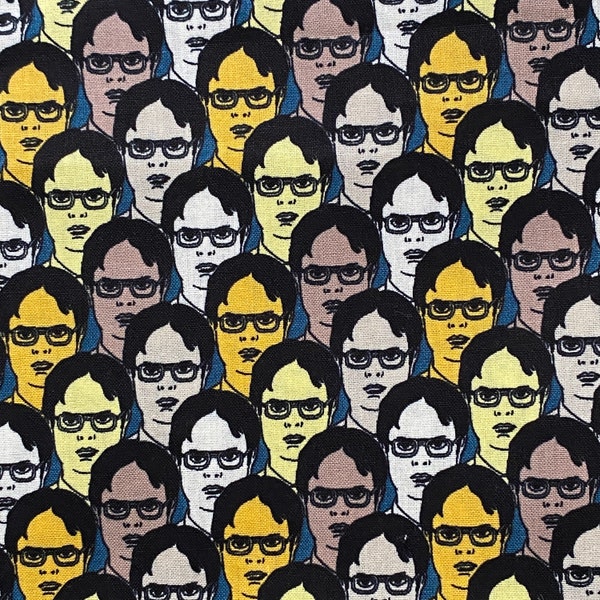 NEW. The Office TV Show Dwight Schrute Faces 100% Cotton Fabric ***Ships from CA ##Click Item Details