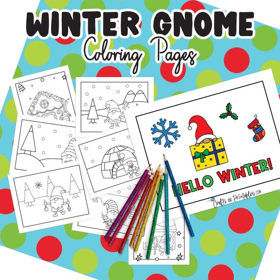 Winter Gnomes Coloring Pages  Printable Coloring Book