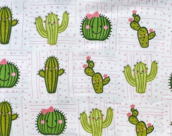 NEW. Cactus Friends Flannel 100% Cotton Fabric **Ships from California ##Click Item Details