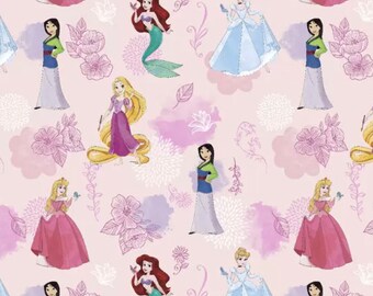 NOWOŚĆ. Disney Princess Collage 100% bawełny **Wysyłka z Kalifornii ##Kliknij Szczegóły przedmiotu