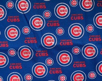 NEW Chicago Cubs MLB Baseball Glitter 100% Cotton Fabric **Ships from California ##Click Item Details