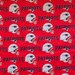 New. England PATRIOTS Helmets on Red NFL Football Licensed 100% Cotton Fabric **Ships from California ##Click Item Details 