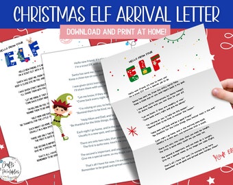 Christmas Elf Arrival Letter - 3 Designs with an Original Poem | Fun Elf Ideas | Printable | Instant Download