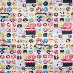 Animal. Donuts on Pink 100% Cotton Fabric **Ships from California ##Click Item Details