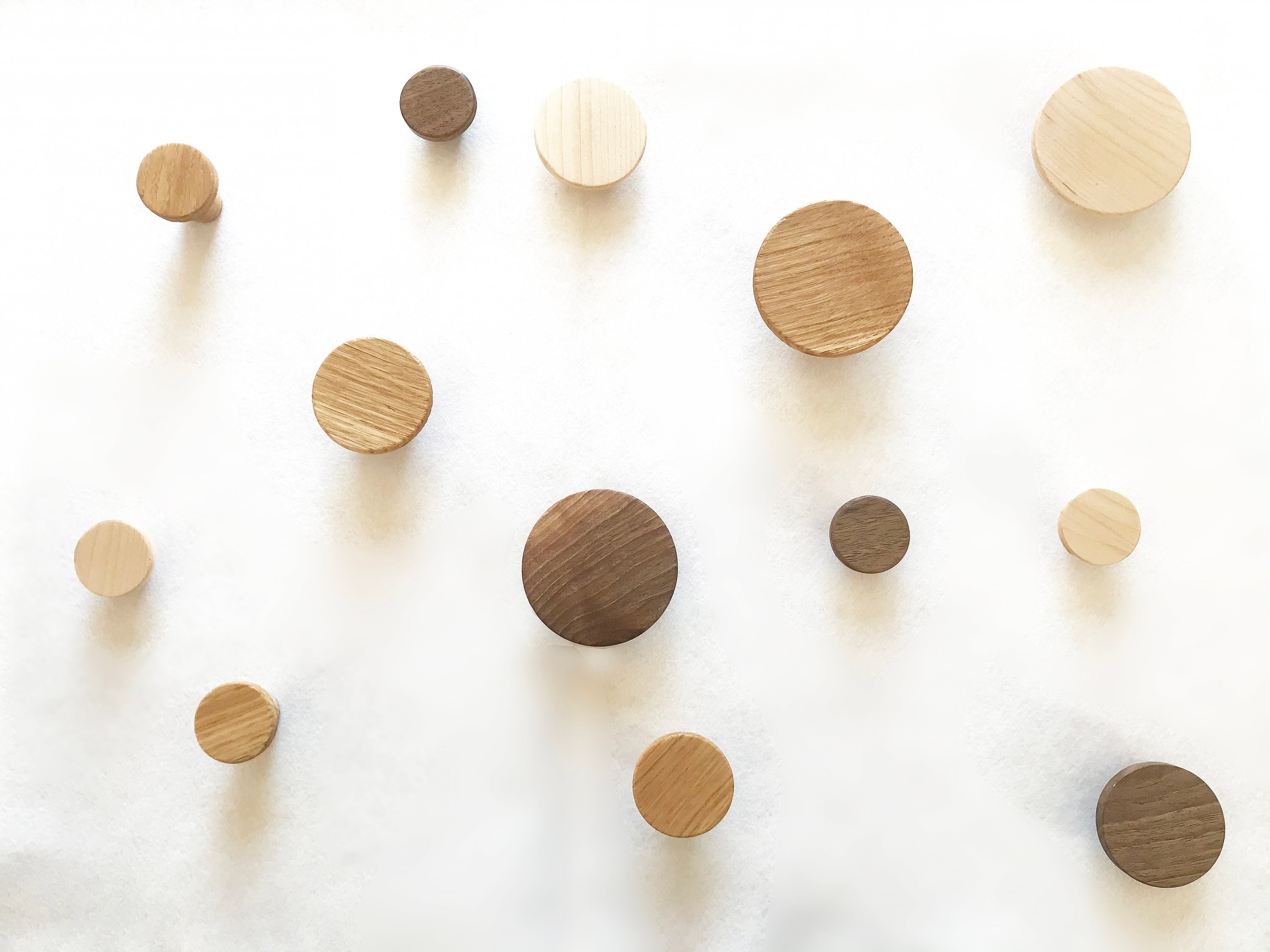 Wooden round wall hooks hot sale