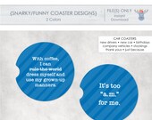 Car Coaster Sublimation Templates FUNNY SNARKY Collection - Template Sublimation File png