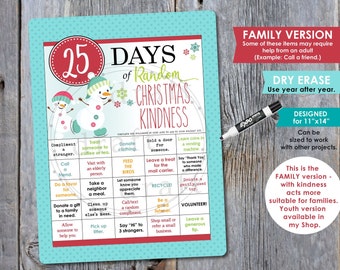 25 Days of Random Christmas Kindness / Holiday Challenge -- ADULT & FAMILY -- Dry Erase Boards ==> Sublimation Design File PNG