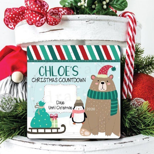 Personalized Christmas Countdown • Polar Bear - Days Until Christmas • Digital Download • Square Shaped • Sublimation png File