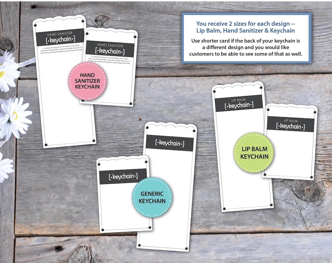 KEYCHAIN PACKAGING BUNDLE Template Ready for You to Personalize Print ...
