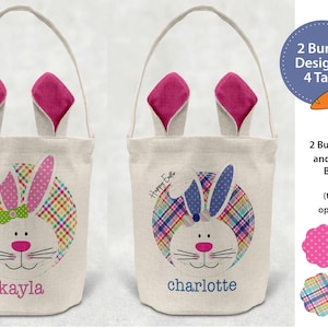 OSTERHASE EIMER Designs • Frohe Ostern • 2 Hasen • 4 Häschenschwänze • Ohren • Personalisierte Körbe • Sublimation Digital Download Design