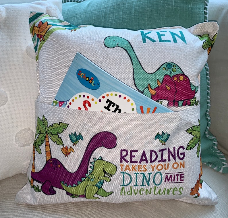 POCKET PILLOW DESIGN Dinosaurs Story Book Sublimation Etsy