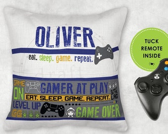 GAMER • Book Pillow Design • 8"H Pocket • Personalized • Video Games • Digital Download ==> Sublimation Design File png