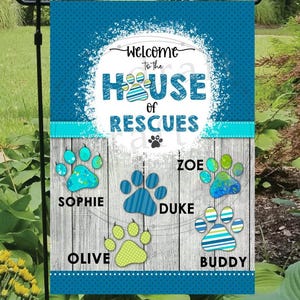 DOG and CAT RESCUE Garden Flag Designs • Personalized • Add Paws - Cat & Dog • Pet - Digital Download Sublimation png File