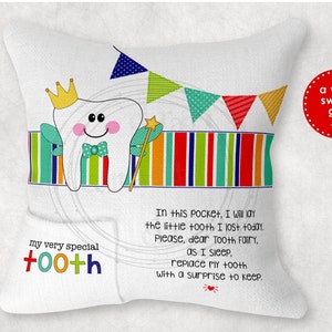 TOOTH FAIRY Pillow Design • Kids • Toothfairy • Cute • Personalized • Template Sublimation Digital Download • Files pngs