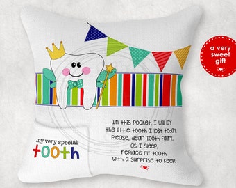 TOOTH FAIRY Pillow Design • Kids • Toothfairy • Cute • Personalized • Lost Tooth • Template Sublimation Digital Download • Files pngs