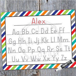 ABC TRACE • Alphabet Practice Board ==> Primary Colors • Dry Erase Boards • Letters Fun Practice • Sublimation Digital File png