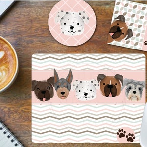 DOG LOVER - Mousepad Desk Set Designs • 3 koordinierende Dateien • Untersetzer • Hunde • Mauspad • Digitaler Download Sublimationsdatei png