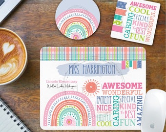 TEACHER Appreciation Designs Mousepad Desk Set • 3 Coordinating Files • Coasters • Mouse Pad • Digital Download Sublimation File png