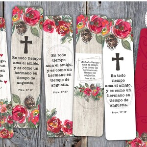 6 diseños de marcapáginas en español con la palabra FE • Floral • Cristiano • Amante de los libros • Incluye 2 tamaños para cada uno • Descarga digital • Archivo de sublimación png