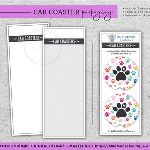 2 designs de embalagens para porta-copos de carro • Borda superior reta • Duplas • Imprimir e cortar ou aparar à mão • Download digital • Arquivo de sublimação de modelo png