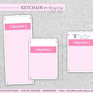 Diseño de EMBALAJE DE LLAVERO Rosa => Plantilla lista para personalizar - Imprimir y cortar archivo o recortar a mano - Archivo de sublimación de plantilla digital png