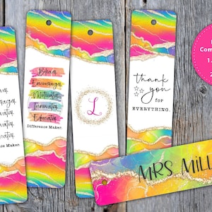 5 TEACHER Bookmark Designs ==&gt; Educator, Difference Maker • Includes 2 Sizes for Each • Digital Download • Sublimation Design File png
