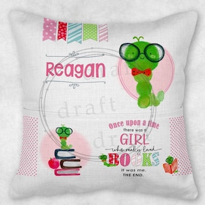 BOOKWORM • Buch Kissen Design • 20cm Tasche • Lesekissen Sublimationsdatei Design • png Dateien Digitaler Download