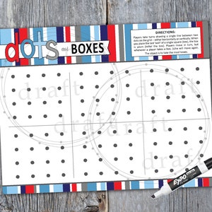 DOTS & BOXES Design • Game Board • Dry Erase Board - Fun Car Trip Friendly • Sublimation Sign Digital File png