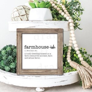 FARMHOUSE-ish Square Design {with Wooden Frame Part of Design} Square Shaped Sublimation File - PNG File