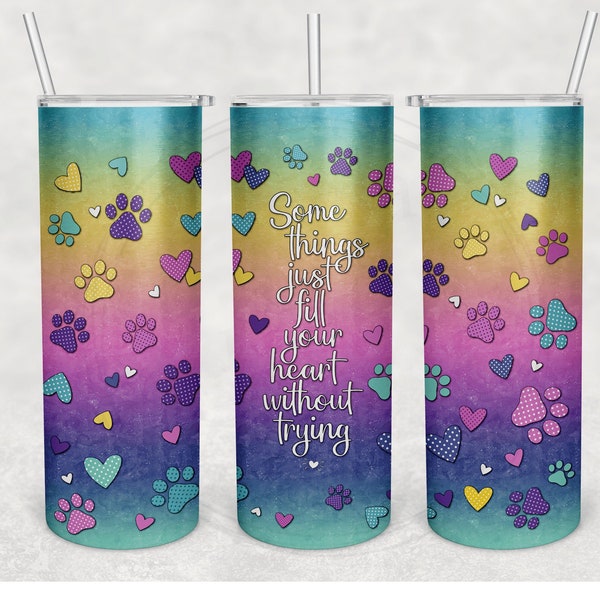 DOG LOVER POEM - Tumbler Design with Photos / Pictures • Dogs • Sublimation Design 20 oz.- png File