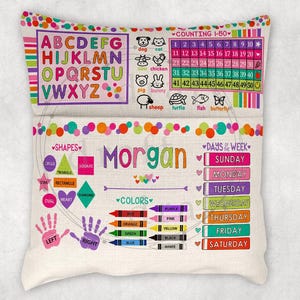 LEARNING • Book Pillow Design • 9&quot;H Pocket • Whimsy Brights • ABCs • Reading Sublimation png Files Instant Digital Download