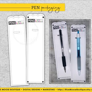 EMBALAGEM DE CANETA • Canetas com Personalidade • Modelo de Caneta • Use como Corte e Impressão ou Corte à Mão • Modelo Arquivo de Sublimação png • Download Digital