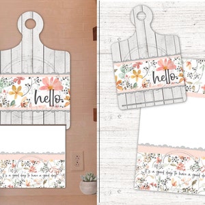 Porte-serviettes en forme de planche à découper et dessins de serviettes - 2 fichiers • Floral • Fleurs • Cuisine • Fichier de sublimation à téléchargement numérique png thumbnail
