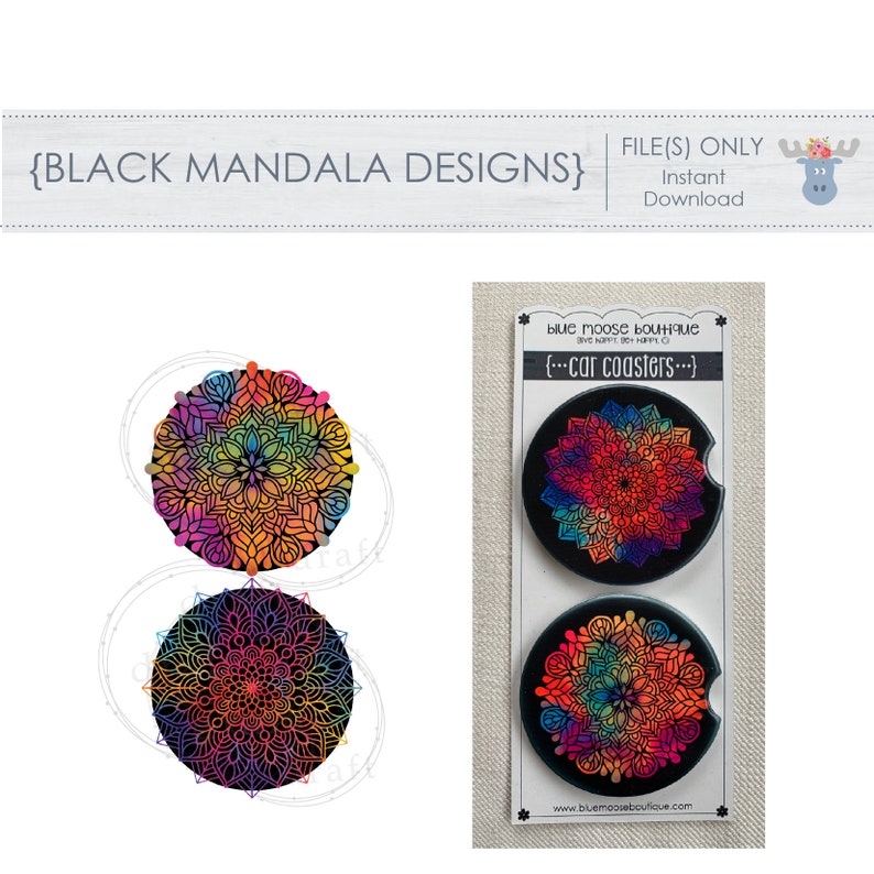 Download Car Coaster Sublimation Templates Beautiful & Bright | Etsy