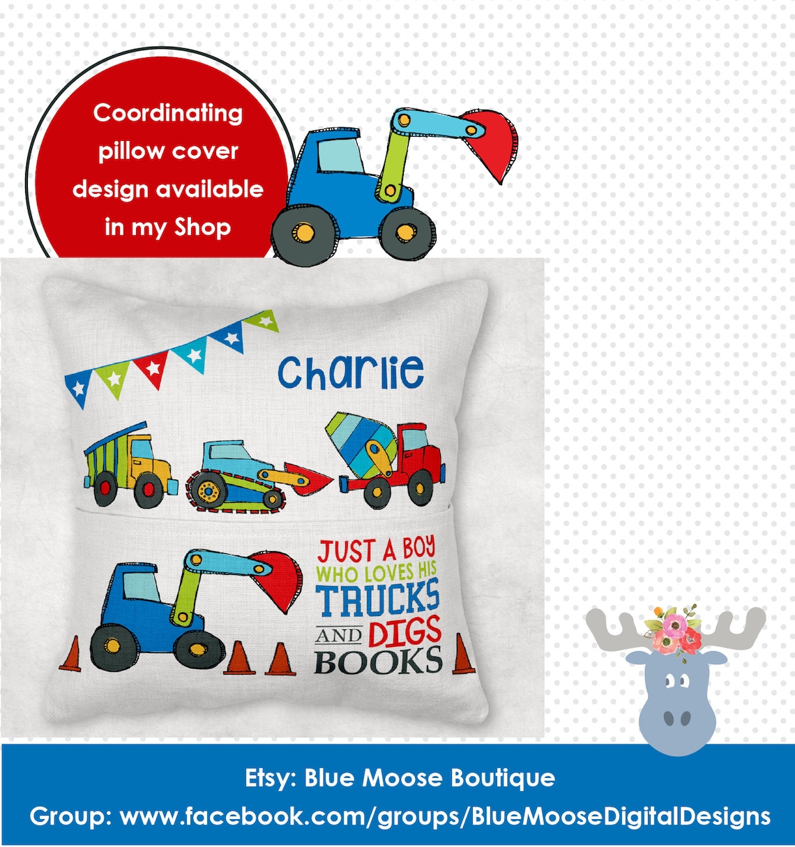 Construction Truck Blanket Design Sublimation File Etsy