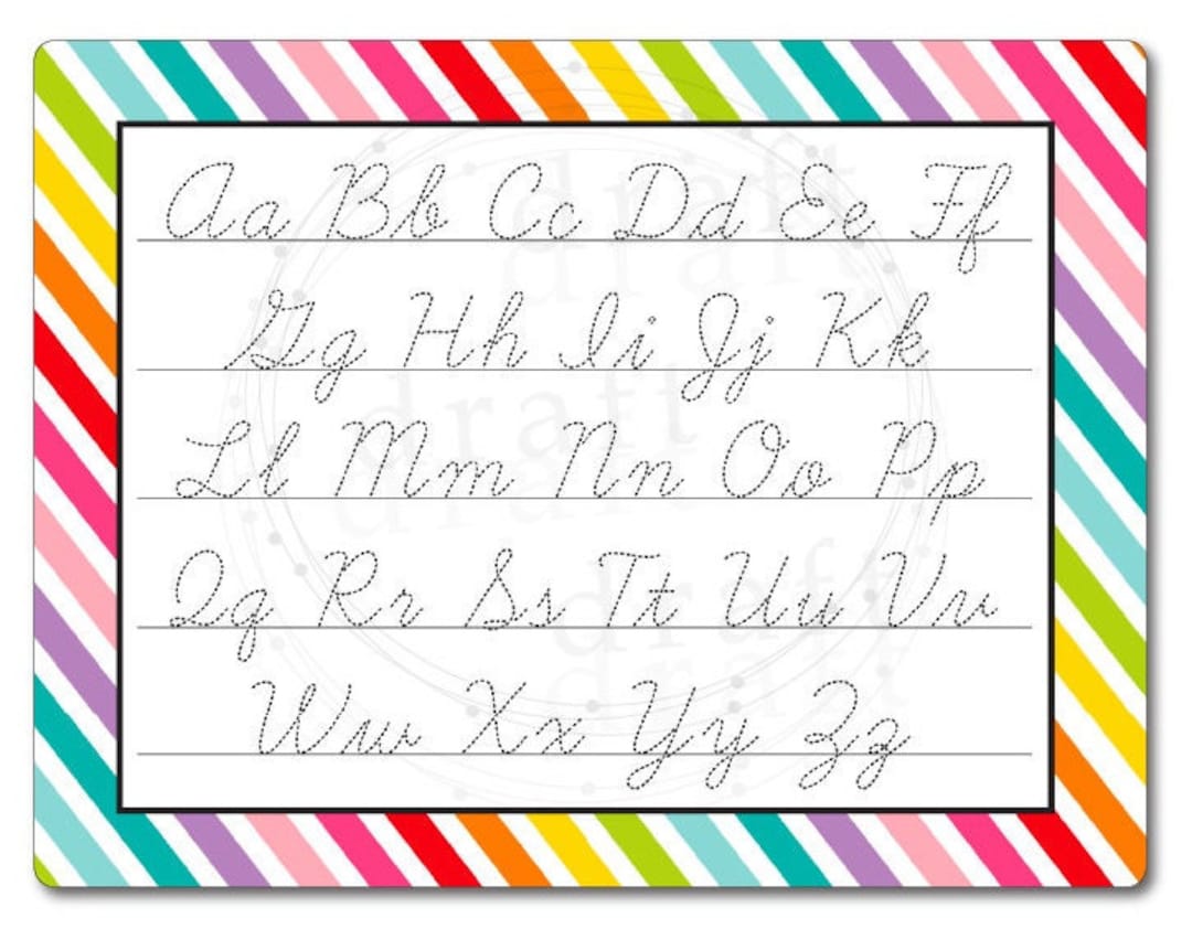 CURSIVE TRACE • Alphabet Practice Boards ==> Primary Colors • Whimsy ...