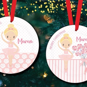 BALLERINA / BALLET / DANCE - Round Christmas Ornament Designs - Circle ==&gt; Sublimation Design File Png