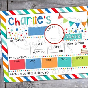 1. Schultag, letzter Tag, 100. Tag -- Foto-Picture-Taking-Boards • Inkl kanadische Version - Dry Erase Board Fun Sublimation File png