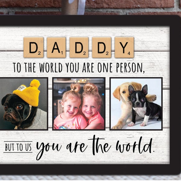 DAD & DADDY Scrabble Tiles Designs - 4 Files • Father's Day • Board with Photos/Pictures • To Us You Are World Sublimation File Digital png